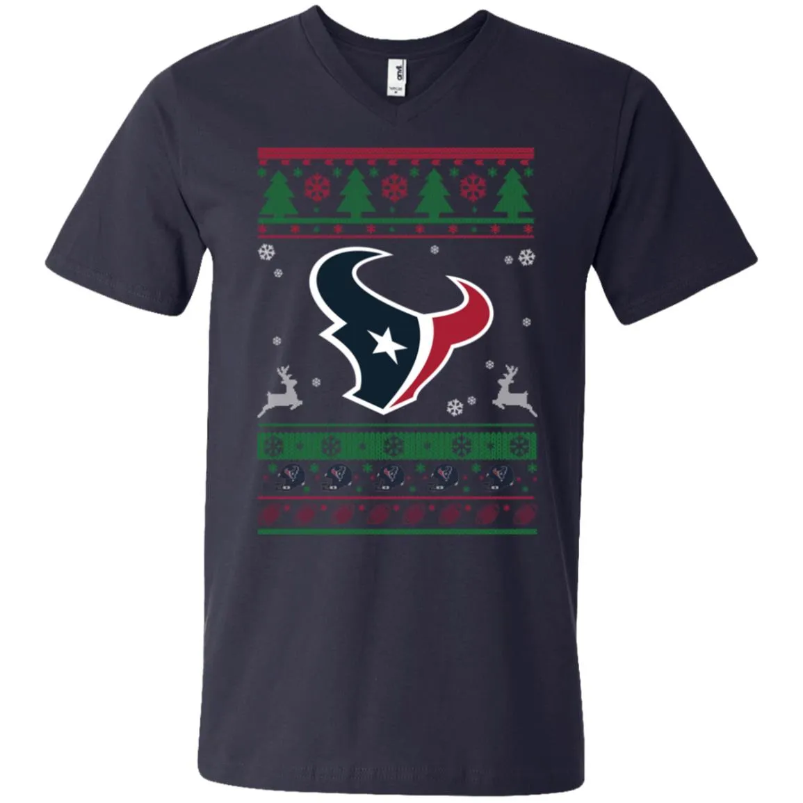 Houston Texans Logo Football Teams Ugly Christmas Sweater Men V-Neck T-Shirt