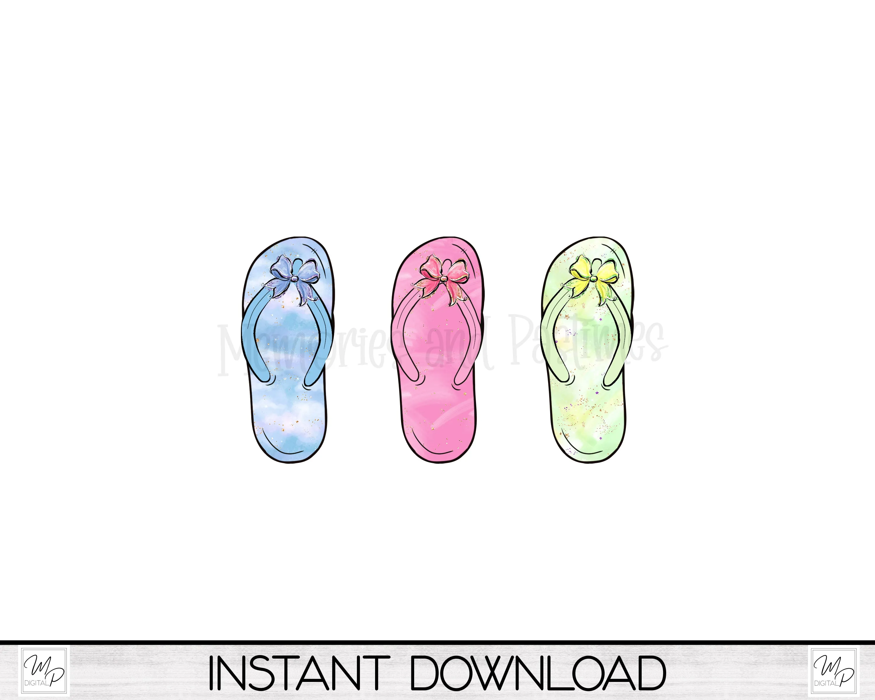 Spring Flip Flop PNG Design for Sublimation, Earrings, Keychain, Signs, Digital Download